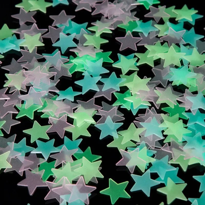 Glow-in-the-Dark Star Stickers – 3D Luminous Wall & Ceiling Decor