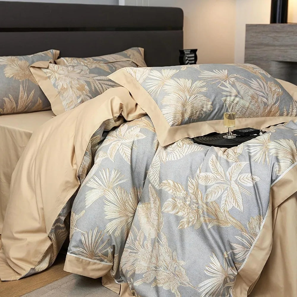 Queen Cotton Duvet Cover Set – 3-Piece Soft & Breathable Bedding
