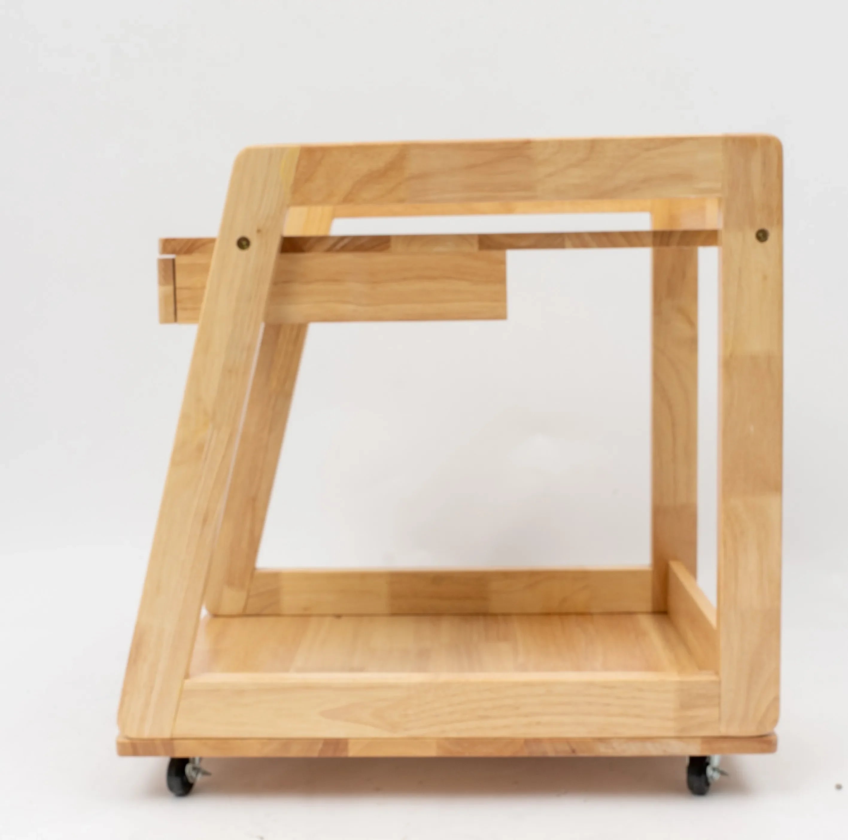Solid Wood Corner Table – Small Apartment Portable Table with Drawer