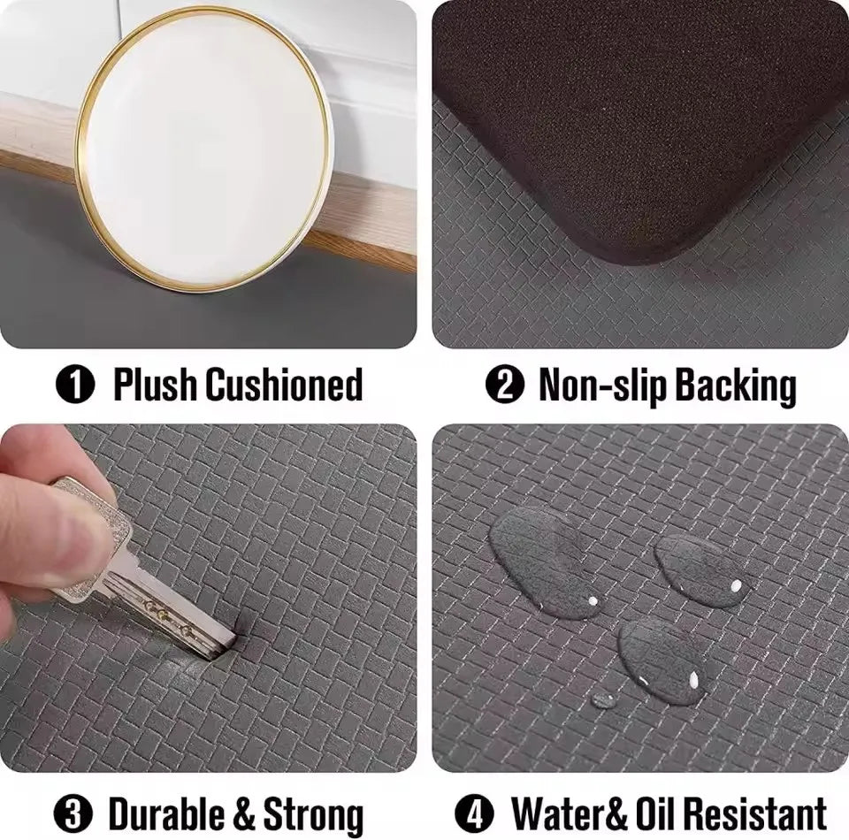 Non-Slip Anti-Fatigue Kitchen Mat – Cushioned PVC Floor Runner