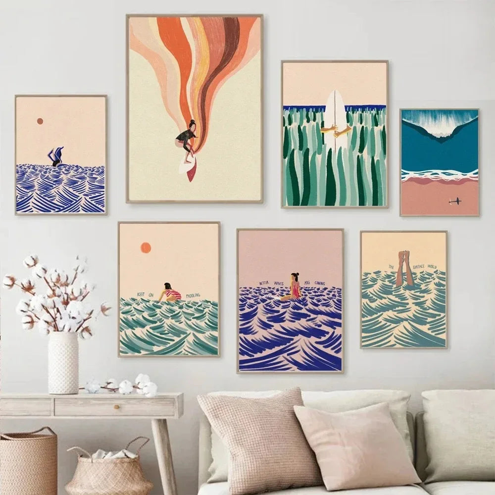 Nordic Bohemian Surf Canvas Prints
