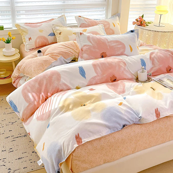 4-Piece Cotton Bedding Set – Fresh Girly Style Comforter Set