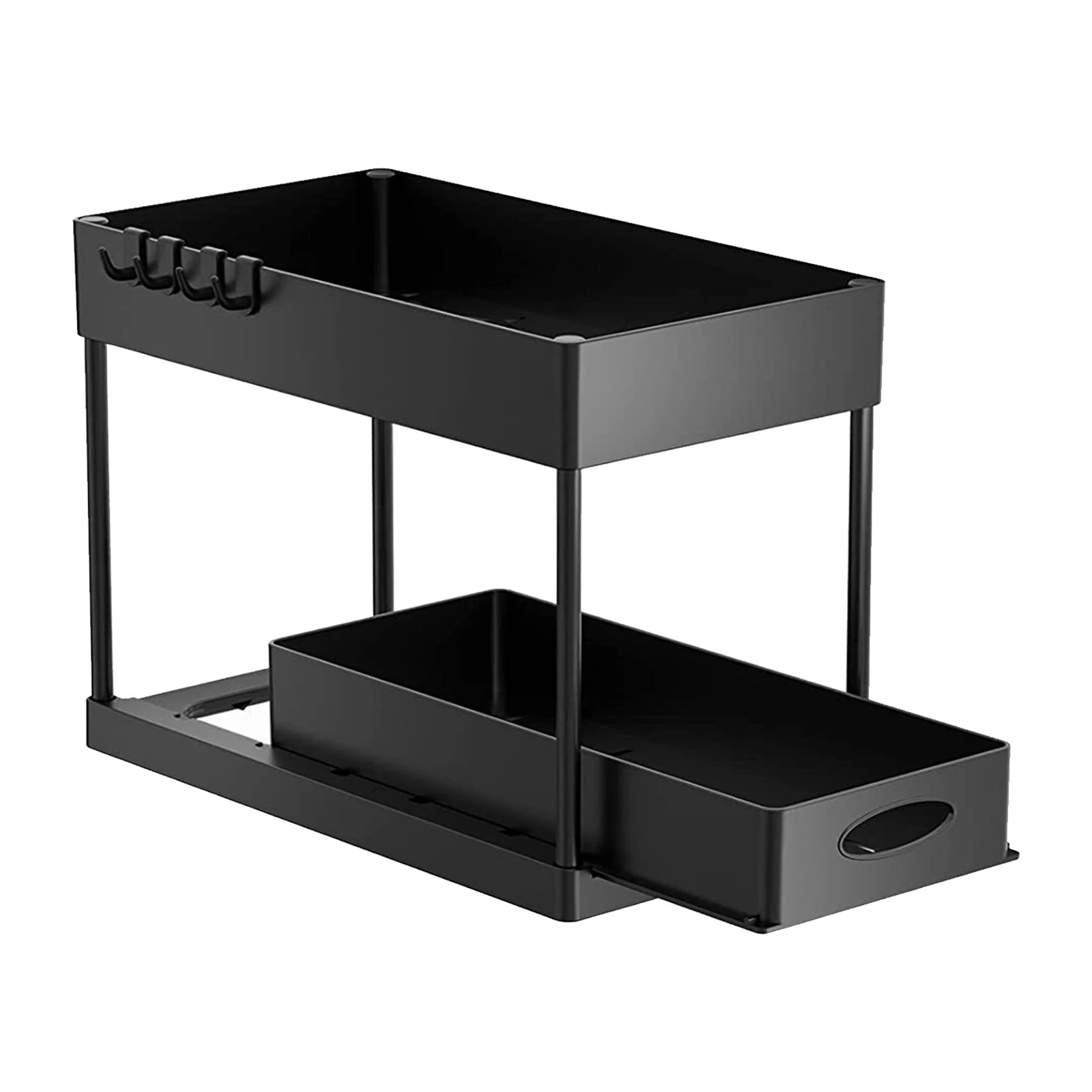 2-Tier Under Sink Sliding Organizer – Hanging Cabinet Storage Rack