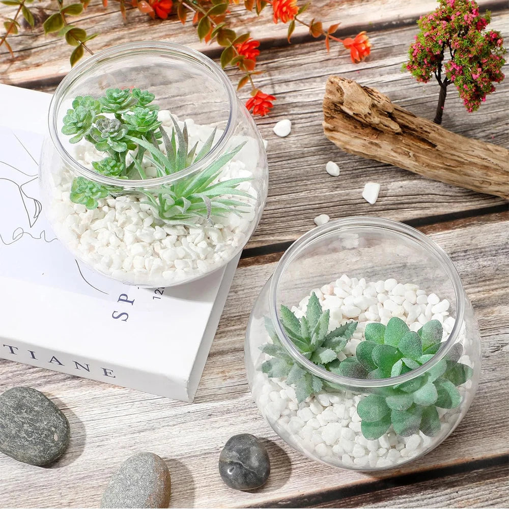 Clear Plastic Fish Bowl – Heavy-Duty Round Centerpiece Vase