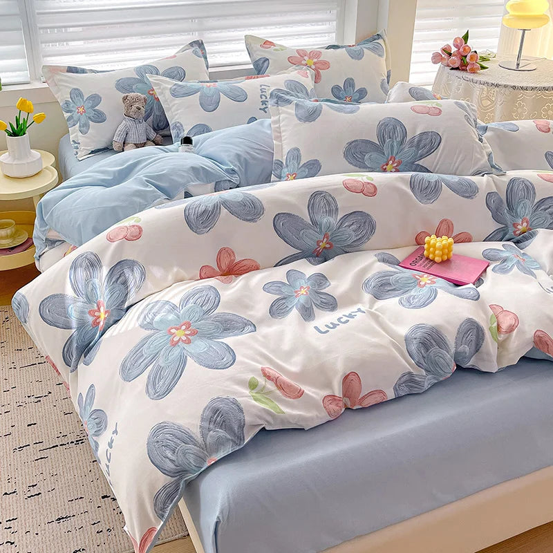 4-Piece Cotton Bedding Set – Fresh Girly Style Comforter Set