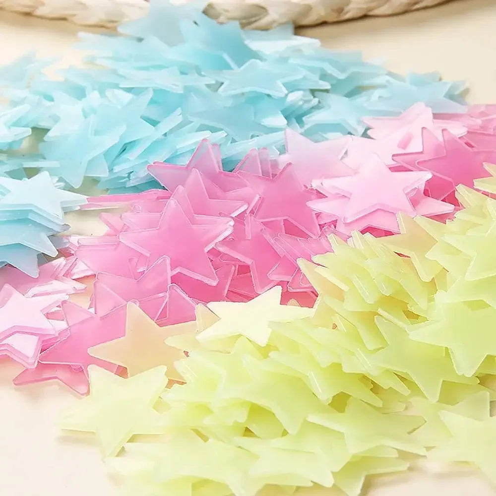 Glow-in-the-Dark Star Stickers – 3D Luminous Wall & Ceiling Decor