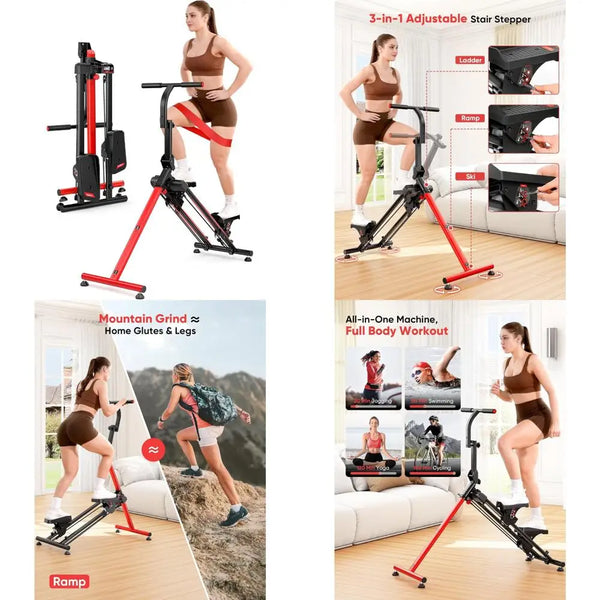 Home Fitness Stair Stepper – Adjustable Levels with Ski Simulation