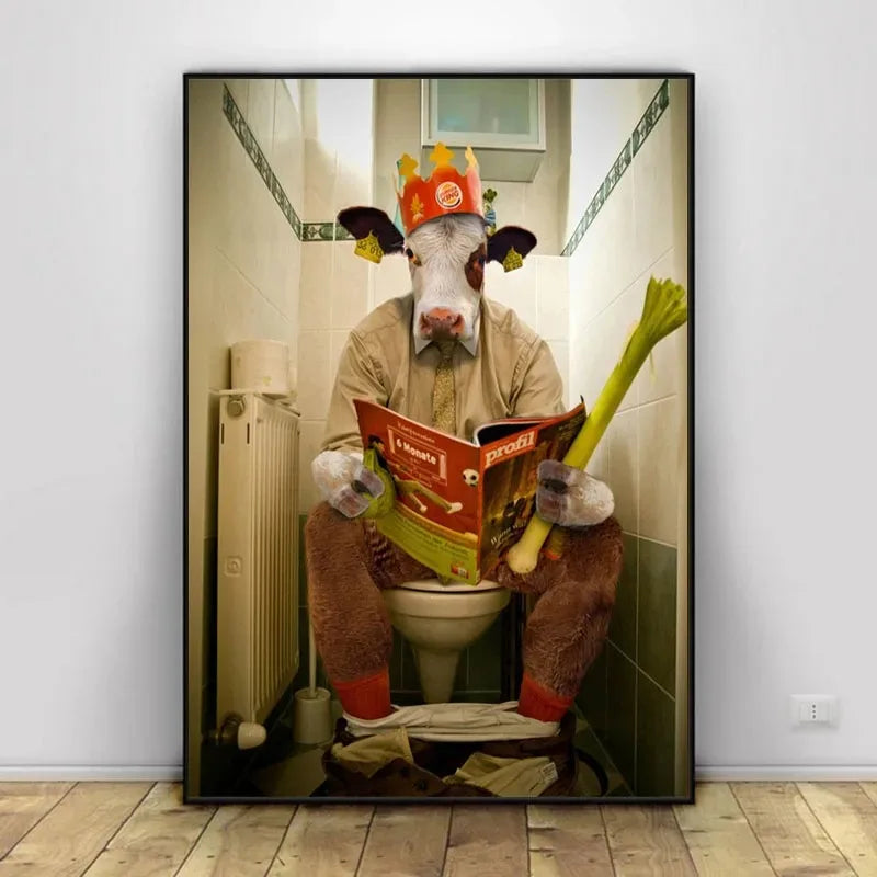 Nordic Animal Canvas – Dog, Elephant & Frog Minimalist Wall Art