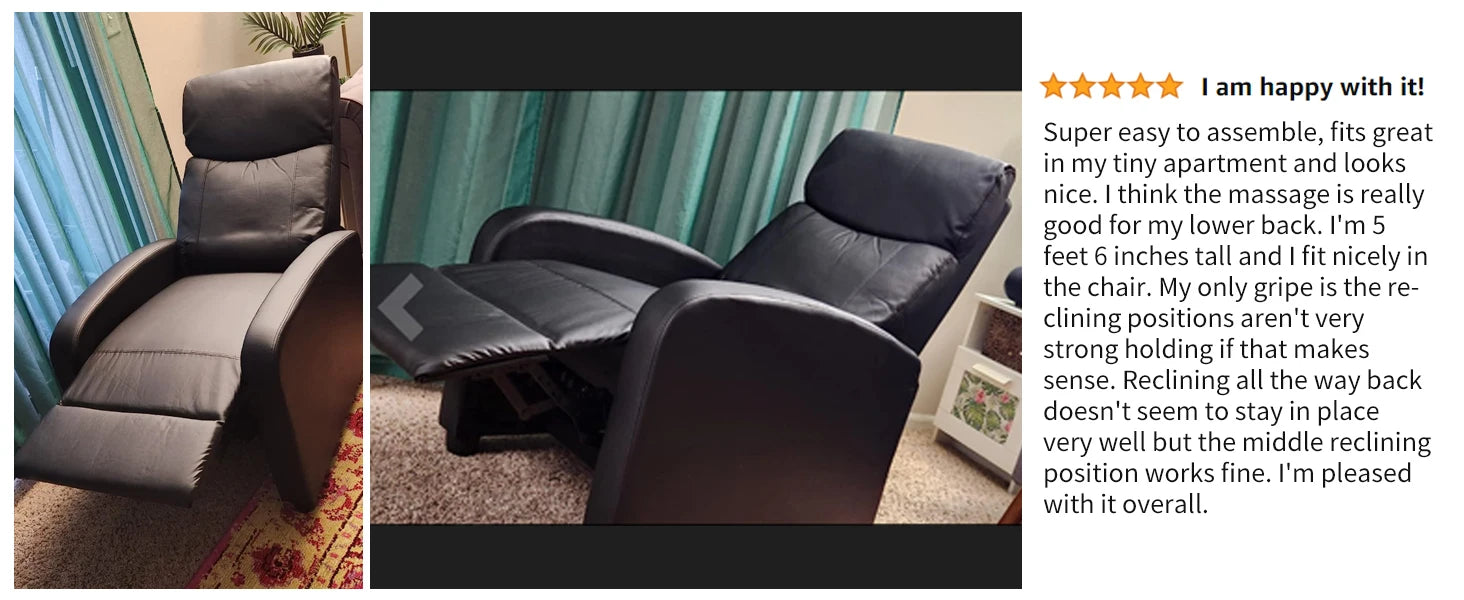 JHK Recliner Massage Sofa – Adjustable Fabric Living Room Chair