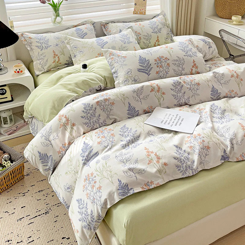 4-Piece Cotton Bedding Set – Fresh Girly Style Comforter Set