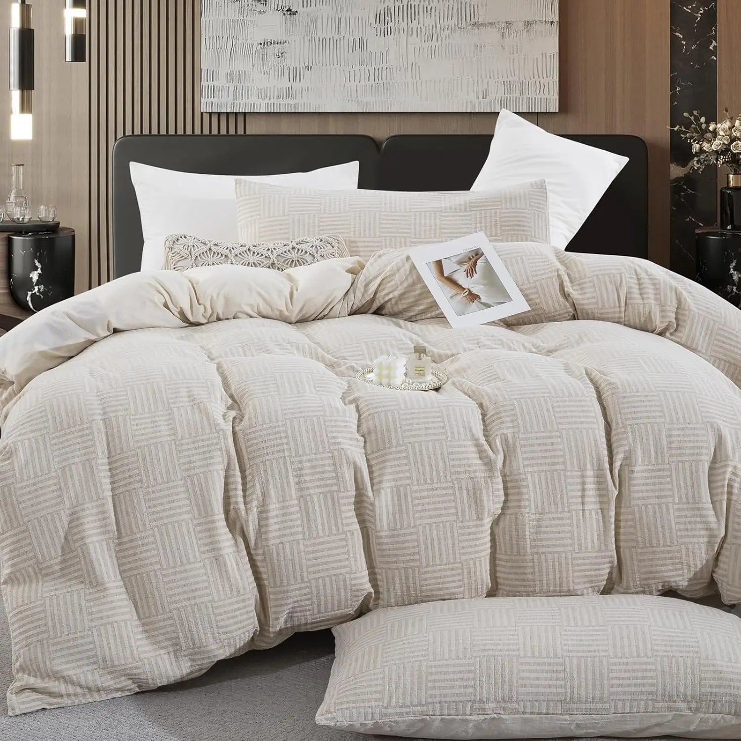 Queen Cotton Duvet Cover Set – 3-Piece Soft & Breathable Bedding