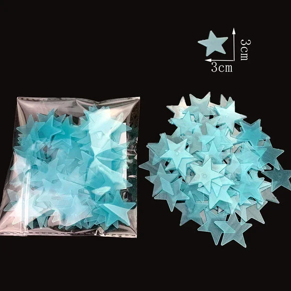 Glow-in-the-Dark Star Stickers – 3D Luminous Wall & Ceiling Decor