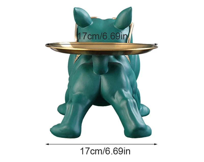 30cm Bulldog Figurine – Resin Dog Statue & Storage Box Ornament