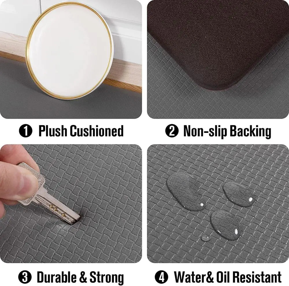 Non-Slip Anti-Fatigue Kitchen Mat – Cushioned PVC Floor Runner