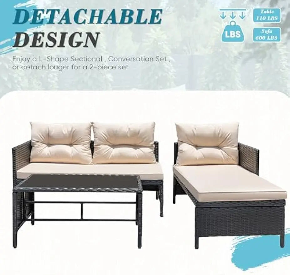 3-Piece Outdoor Patio Furniture Set