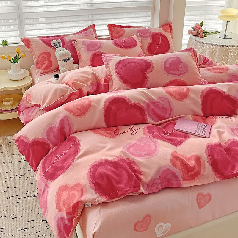 4-Piece Cotton Bedding Set – Fresh Girly Style Comforter Set