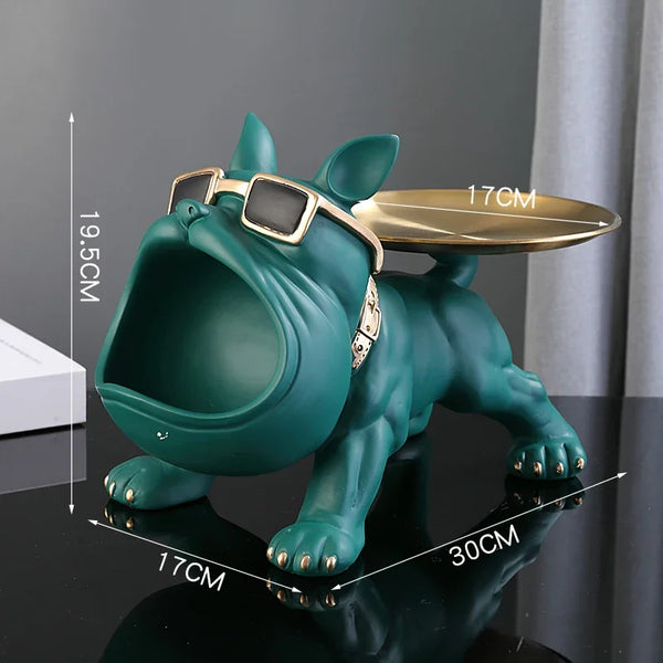 30cm Bulldog Figurine – Resin Dog Statue & Storage Box Ornament