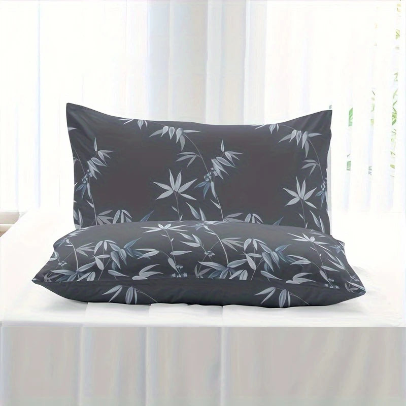 3-Piece Bamboo Leaf Fitted Sheet Set – Soft & Hypoallergenic Bedding