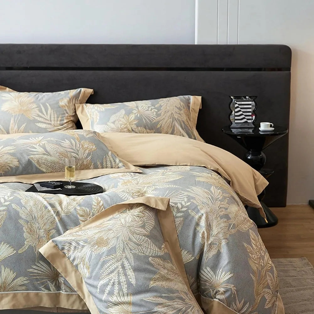 Queen Cotton Duvet Cover Set – 3-Piece Soft & Breathable Bedding