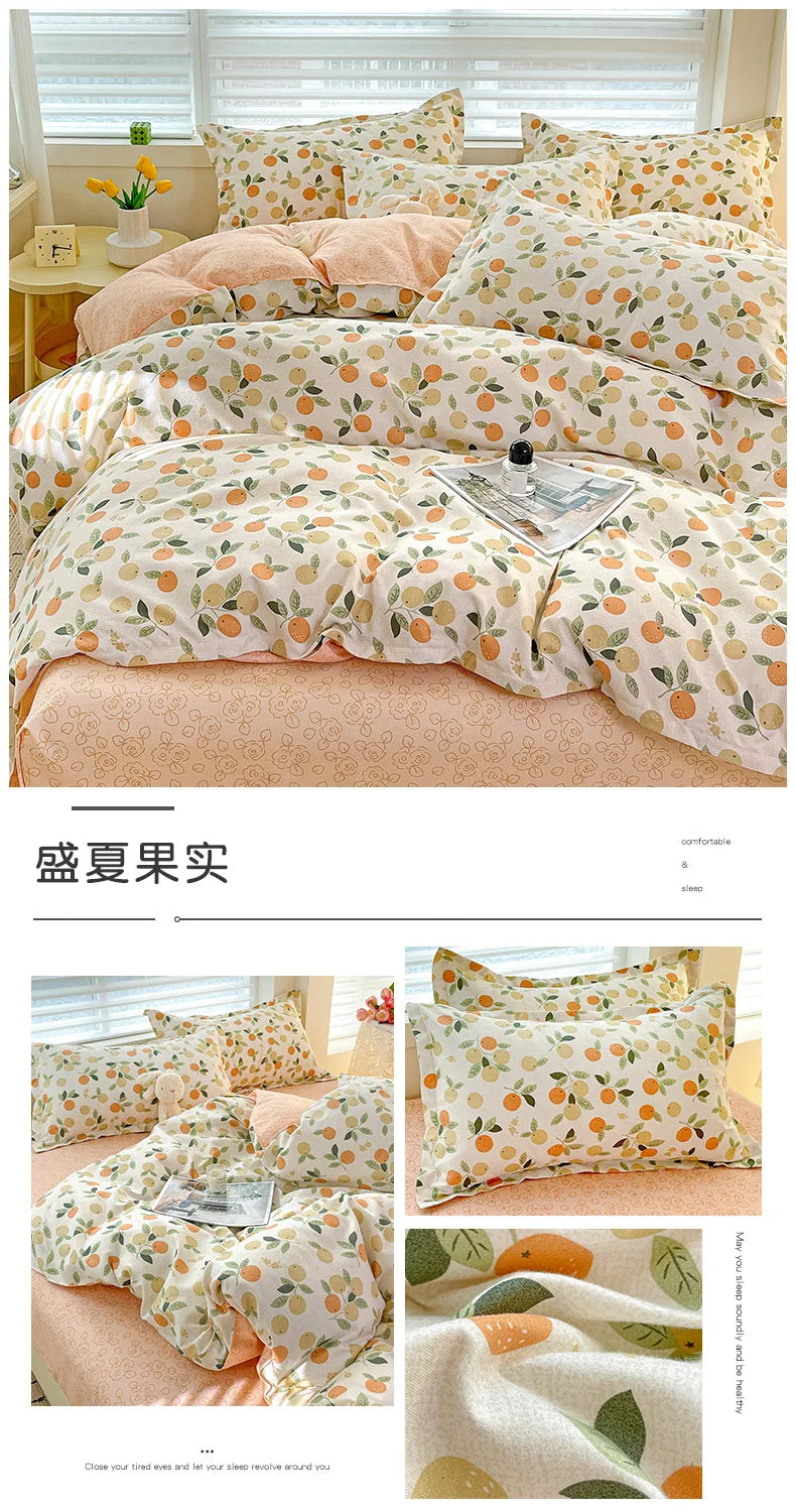 4-Piece Cotton Bedding Set – Fresh Girly Style Comforter Set