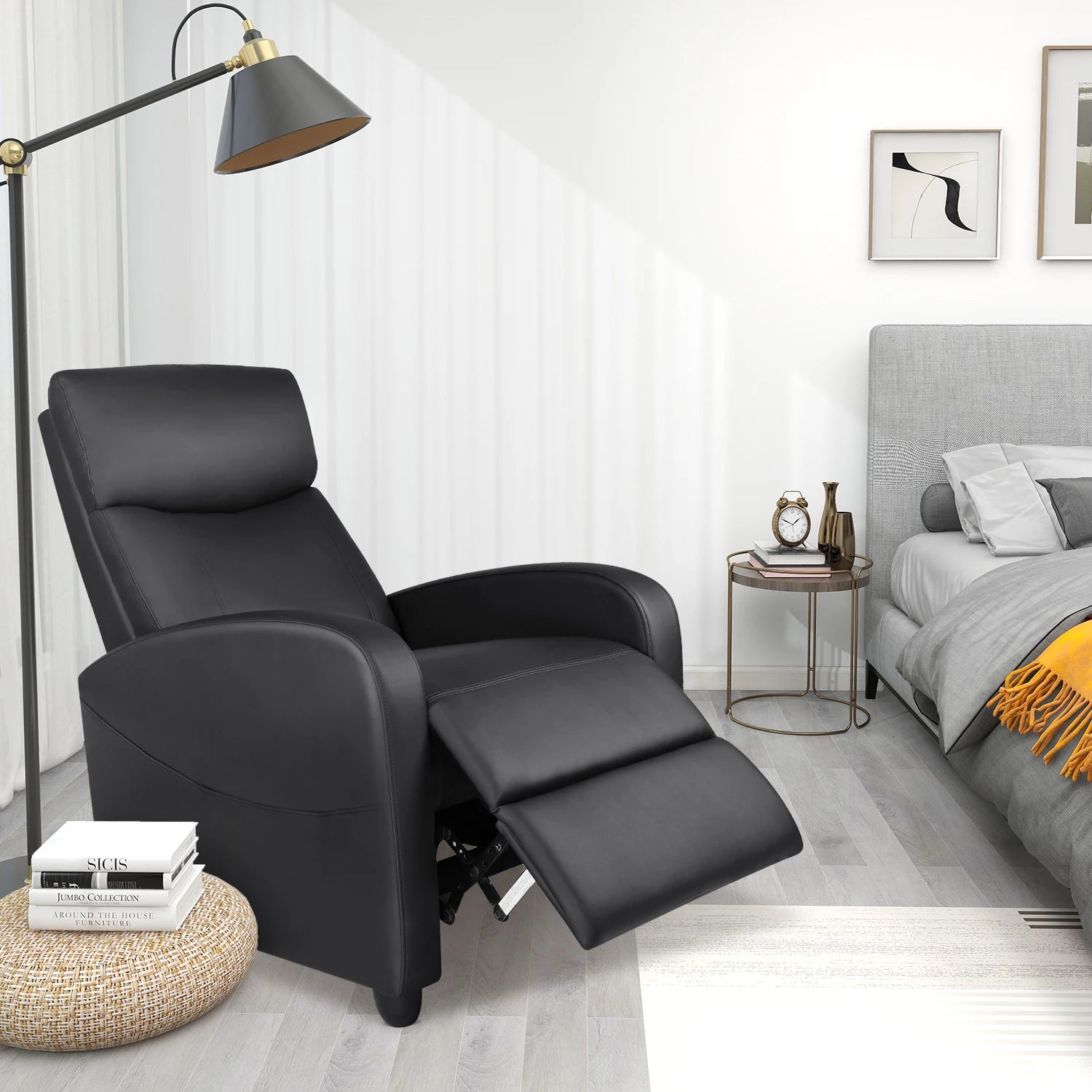 JHK Recliner Massage Sofa – Adjustable Fabric Living Room Chair