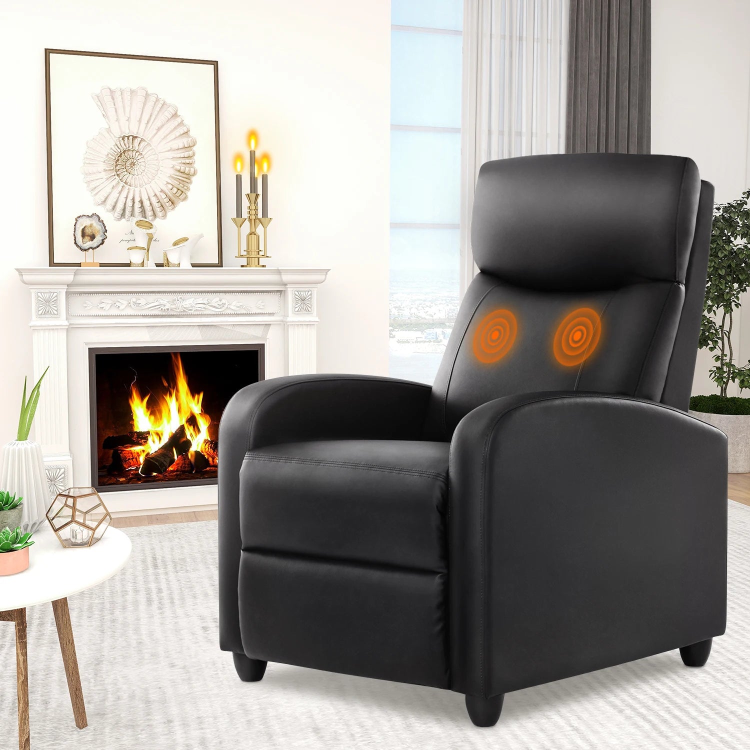 JHK Recliner Massage Sofa – Adjustable Fabric Living Room Chair