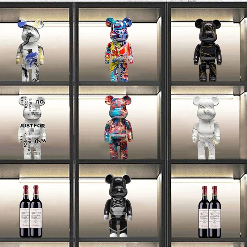 27cm Graffiti Bear Figurine – Abstract Home Decor & Money Jar