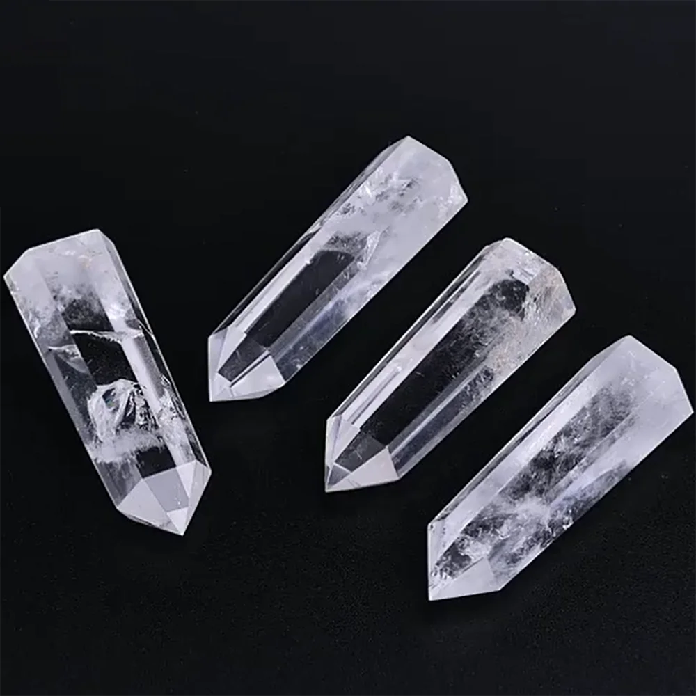 Natural Crystal Point Wands – Rose Quartz & Amethyst Mineral Decor