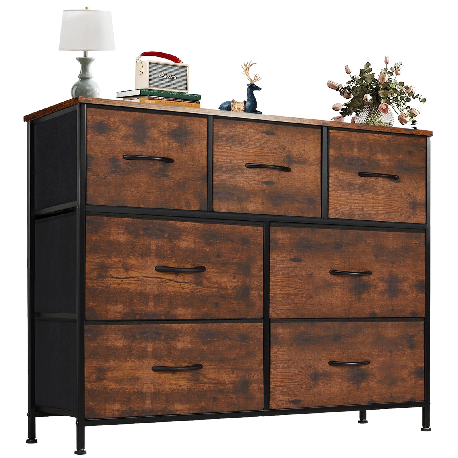 JHK 7-Drawer Fabric Storage Dresser