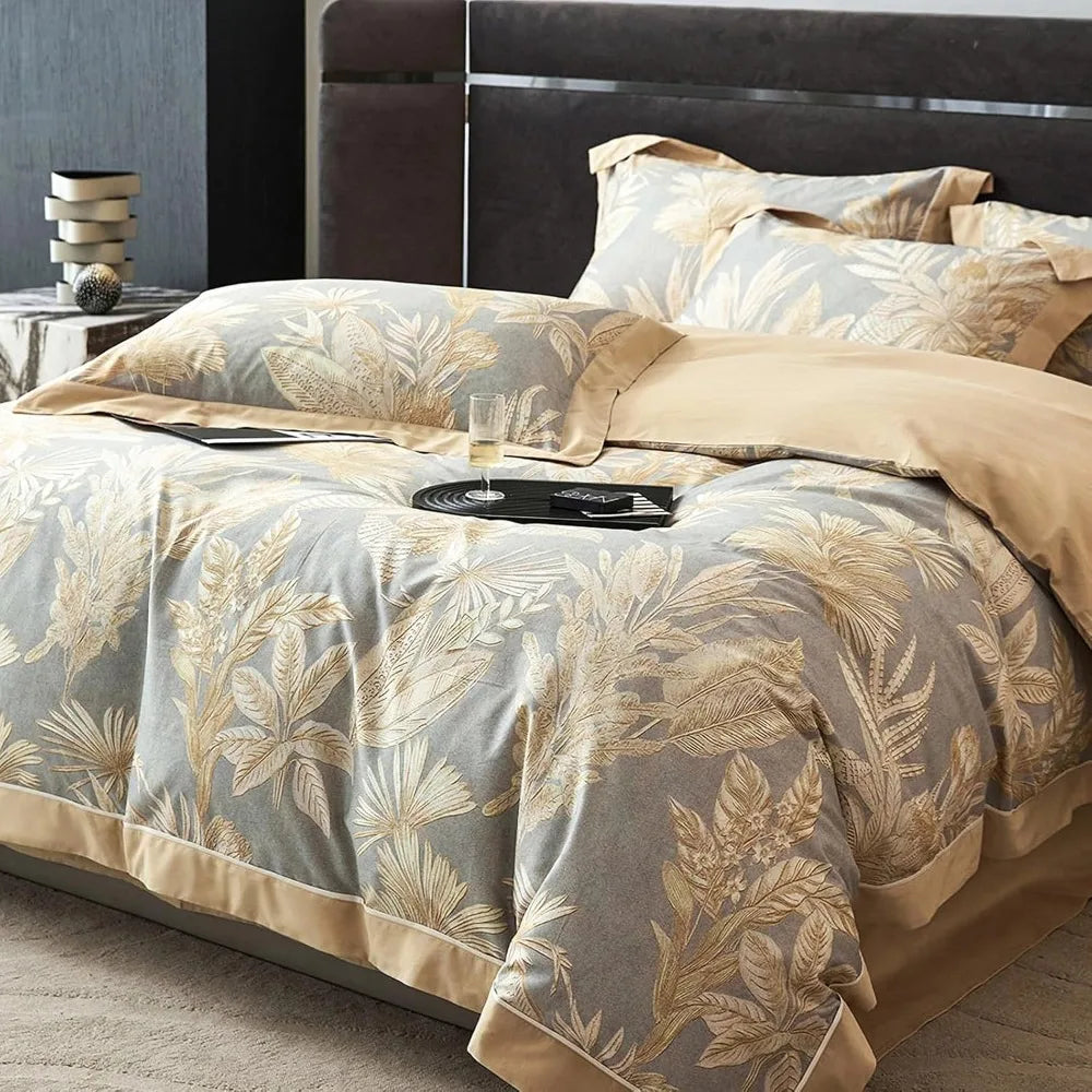 Queen Cotton Duvet Cover Set – 3-Piece Soft & Breathable Bedding