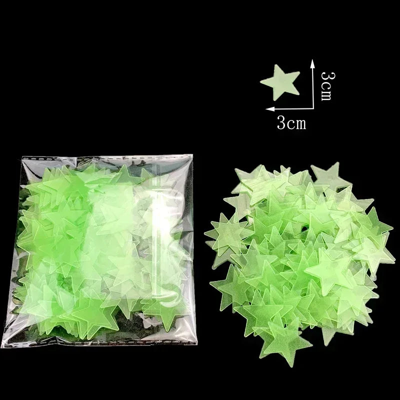 Glow-in-the-Dark Star Stickers – 3D Luminous Wall & Ceiling Decor