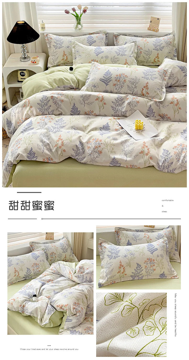 4-Piece Cotton Bedding Set – Fresh Girly Style Comforter Set