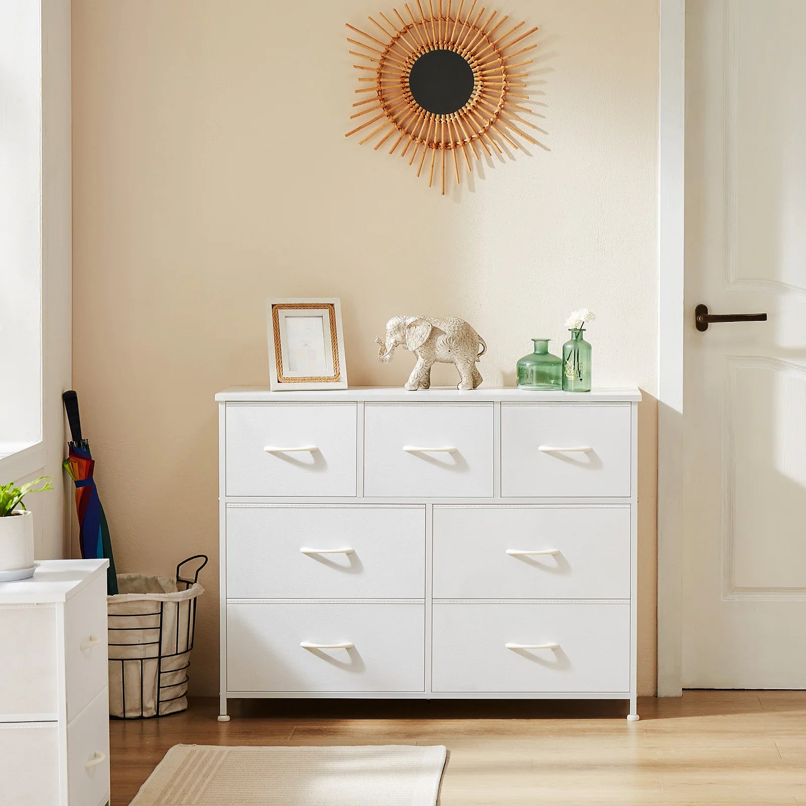 JHK 7-Drawer Fabric Storage Dresser