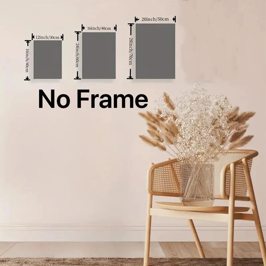 3 Pcs/Set Modern Abstract Wall Arts Beige Bohemian Canvas Mid-Century Piece Posters Geometric Line Printed Painting, No Frame