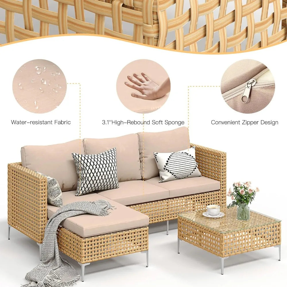 3-Piece Outdoor Patio Furniture Set