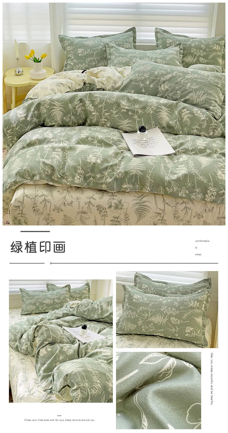 4-Piece Cotton Bedding Set – Fresh Girly Style Comforter Set