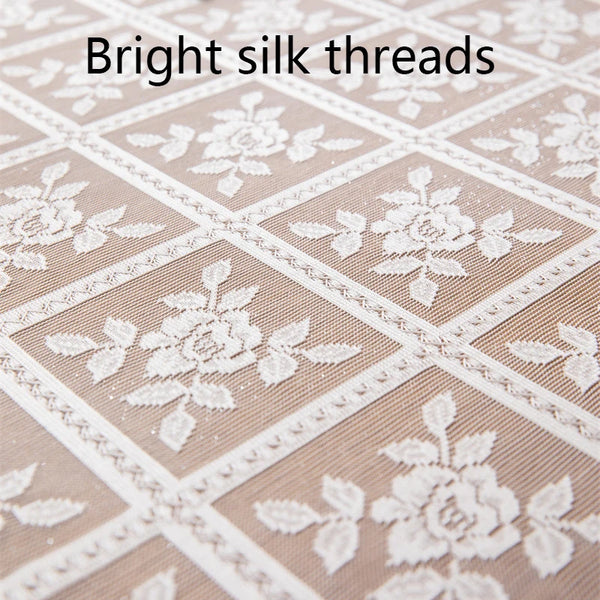 Beige Lace Embroidered Tablecloth
