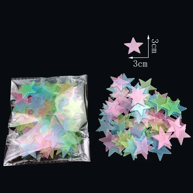 Glow-in-the-Dark Star Stickers – 3D Luminous Wall & Ceiling Decor