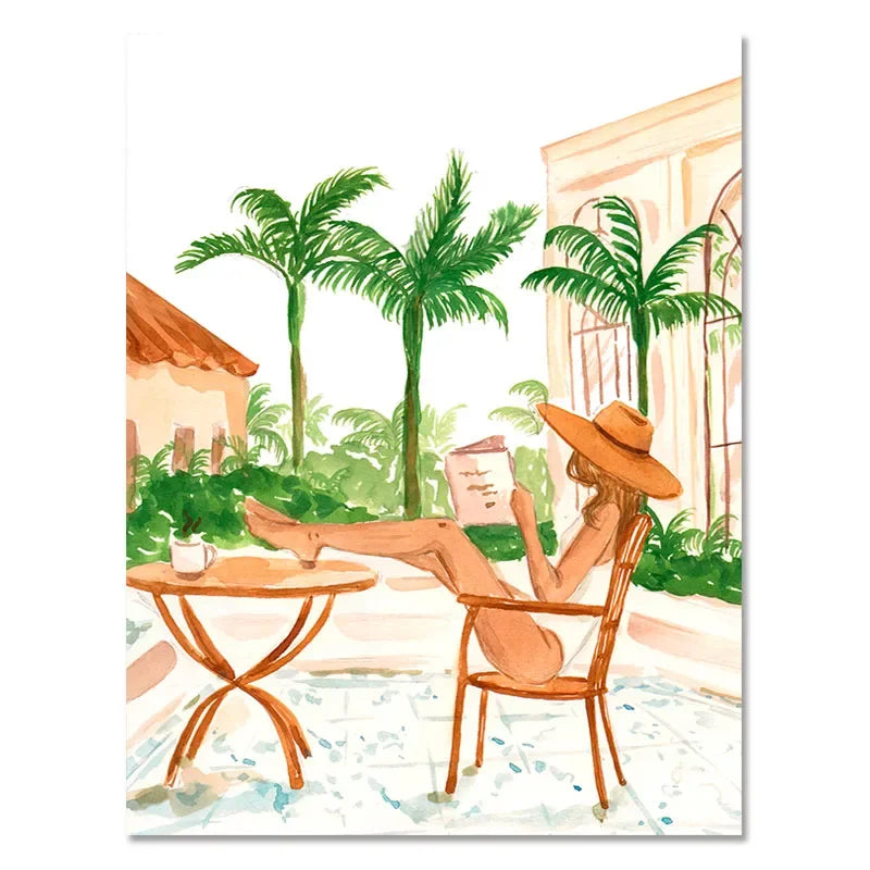 Moroccan Tropical Jungle Canvas – Beach & Pool Wall Art