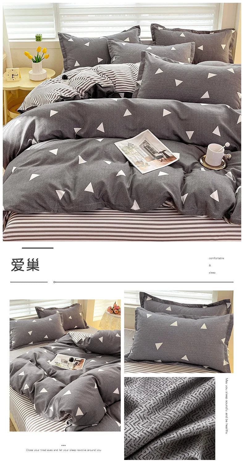 4-Piece Cotton Bedding Set – Fresh Girly Style Comforter Set