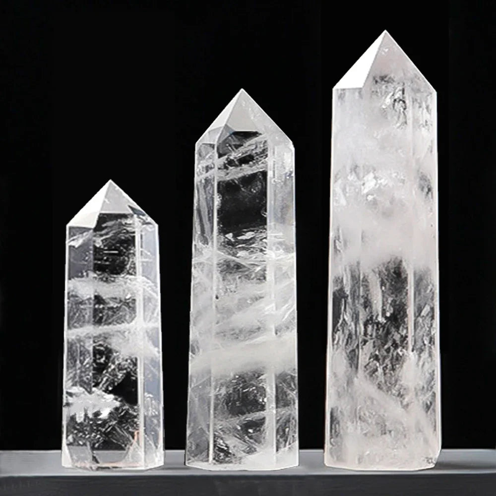 Natural Crystal Point Wands – Rose Quartz & Amethyst Mineral Decor