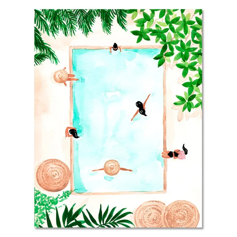 Moroccan Tropical Jungle Canvas – Beach & Pool Wall Art