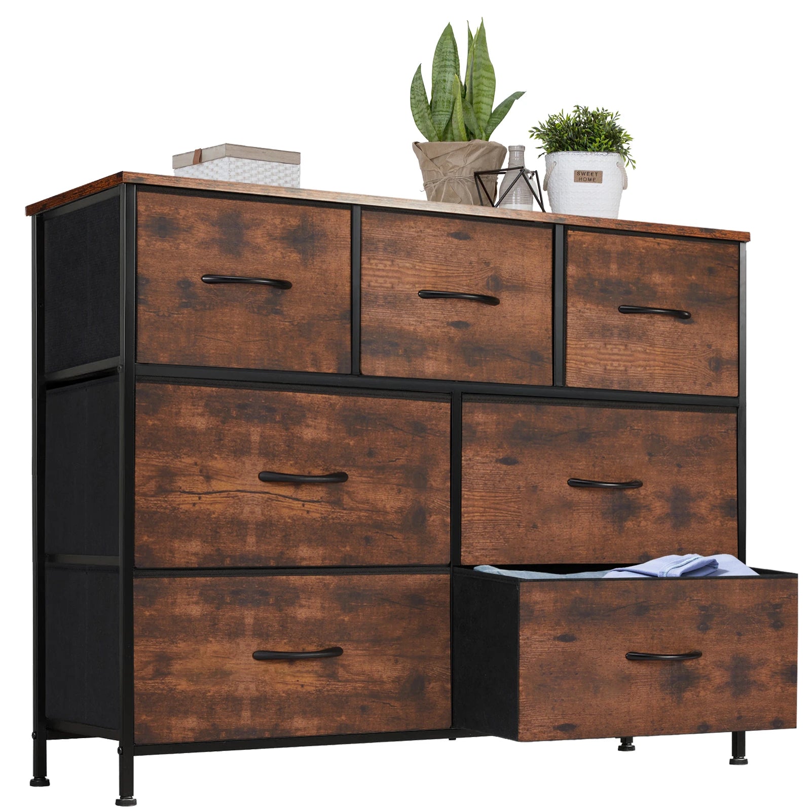 JHK 7-Drawer Fabric Storage Dresser