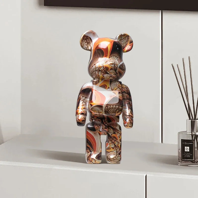 27cm Graffiti Bear Figurine – Abstract Home Decor & Money Jar