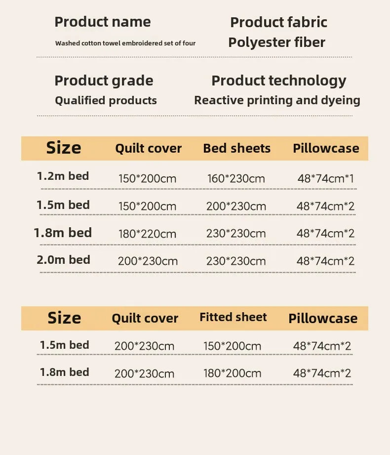 Cotton Towel Embroidery Bedding Set – Animal Paradise Design
