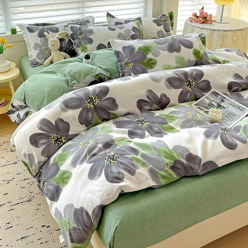 4-Piece Cotton Bedding Set – Fresh Girly Style Comforter Set
