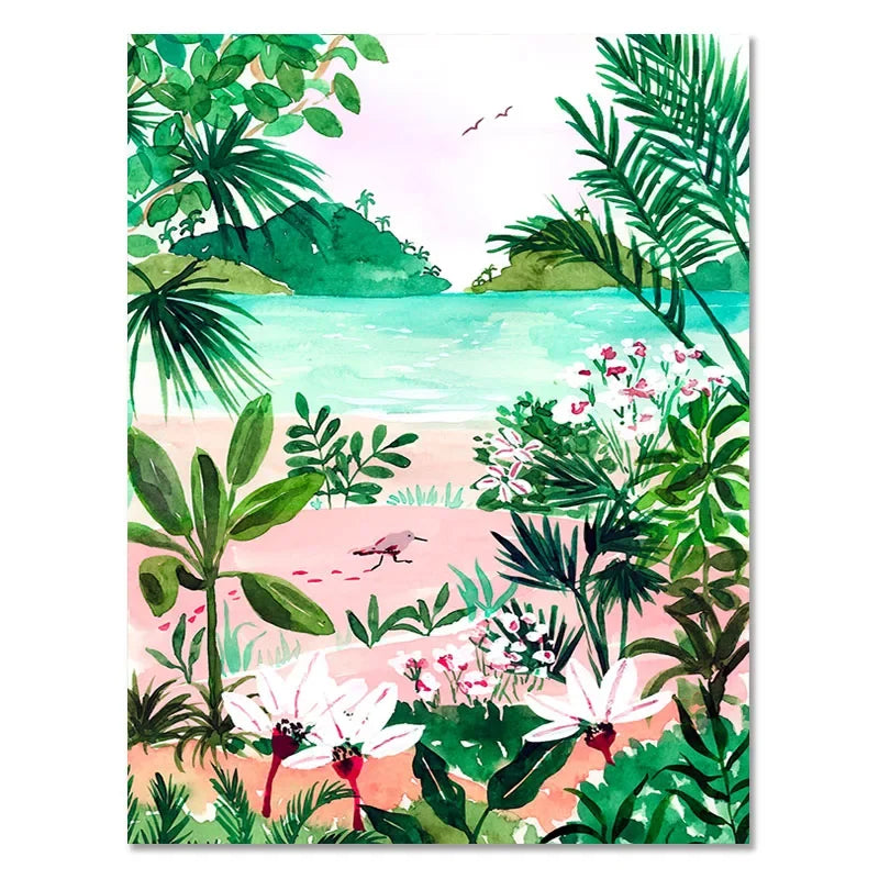 Moroccan Tropical Jungle Canvas – Beach & Pool Wall Art