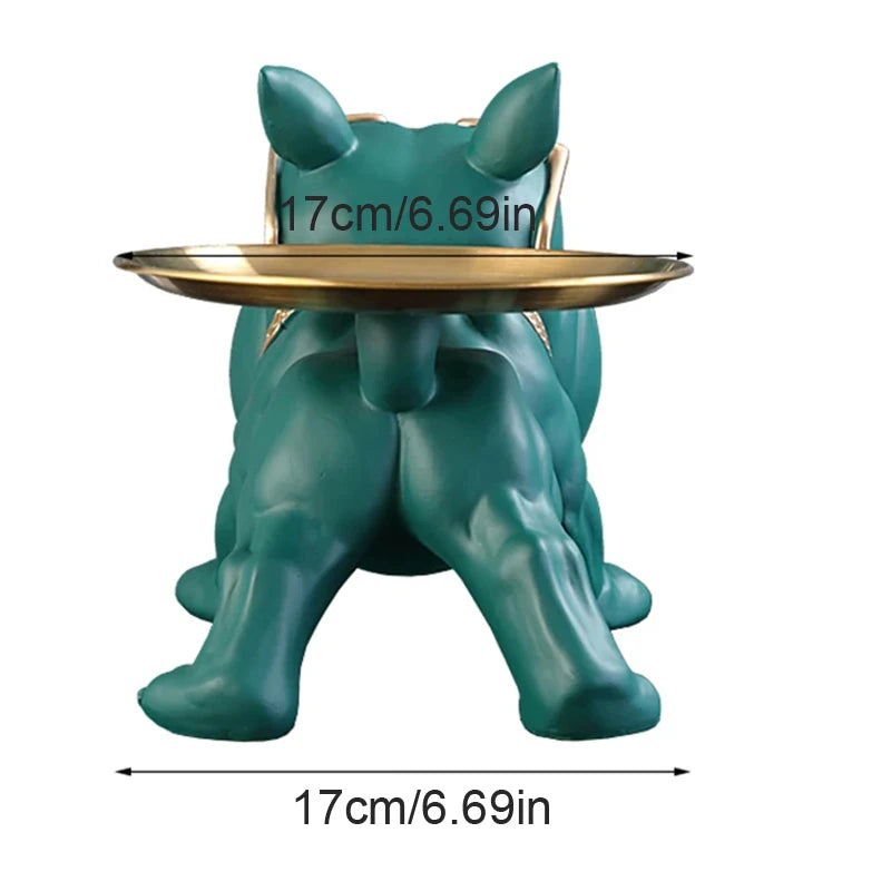 30cm Bulldog Figurine – Resin Dog Statue & Storage Box Ornament