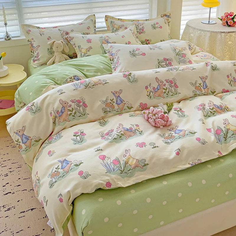 4-Piece Cotton Bedding Set – Fresh Girly Style Comforter Set