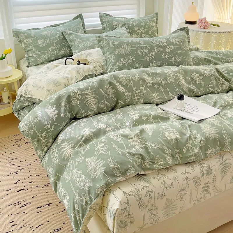 4-Piece Cotton Bedding Set – Fresh Girly Style Comforter Set